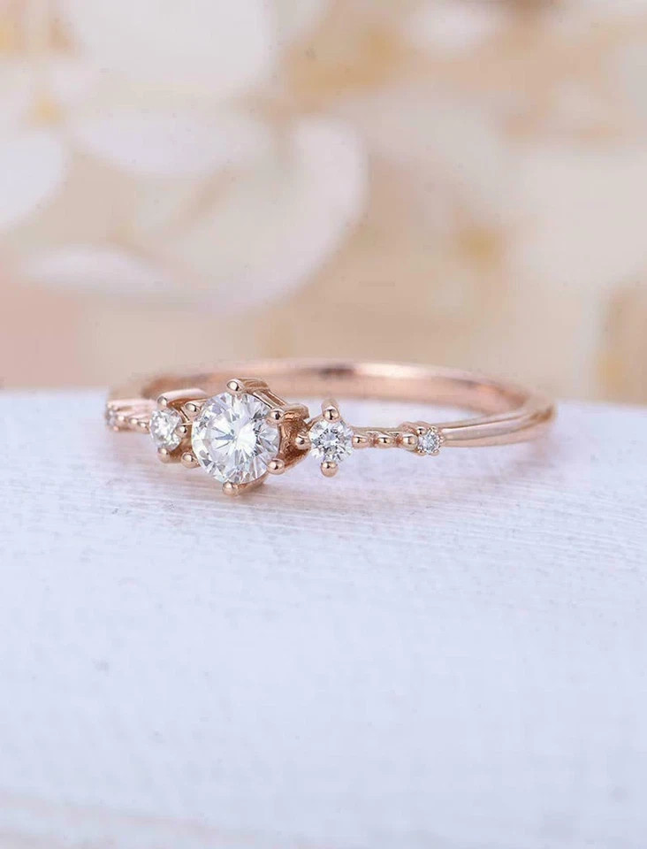 1.20CT Lab Created Round Diamond Solitaire Engagement Ring 14K Rose Gold Over