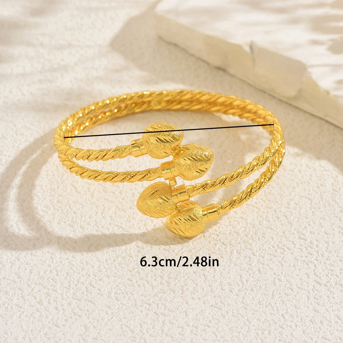 Geometric Round Ball Cuff Bangle Bracelet for Women Light Luxury Jewelry