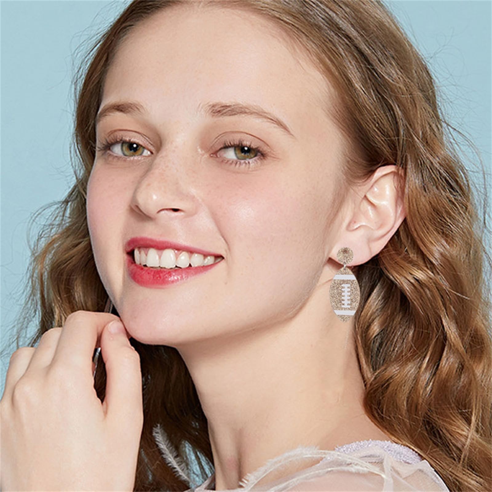 Baseball Earrings for Women Retro Sports Acrylic Lightweight Unique Sparkly Gli