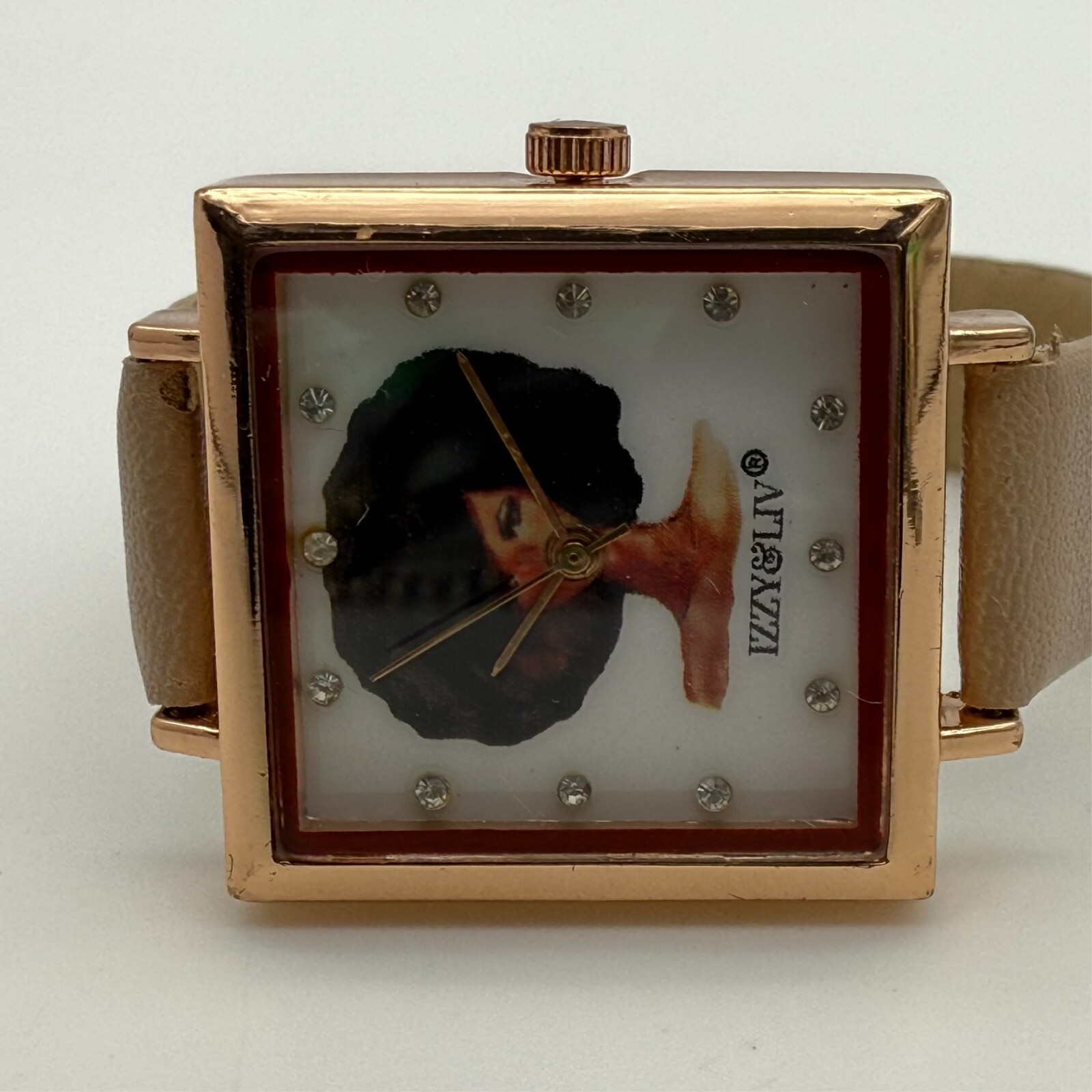 NEW Women’s IZZY & LIV Rose Gold Tone Afro Hair Watch, 28mm, Beige Band, Analog