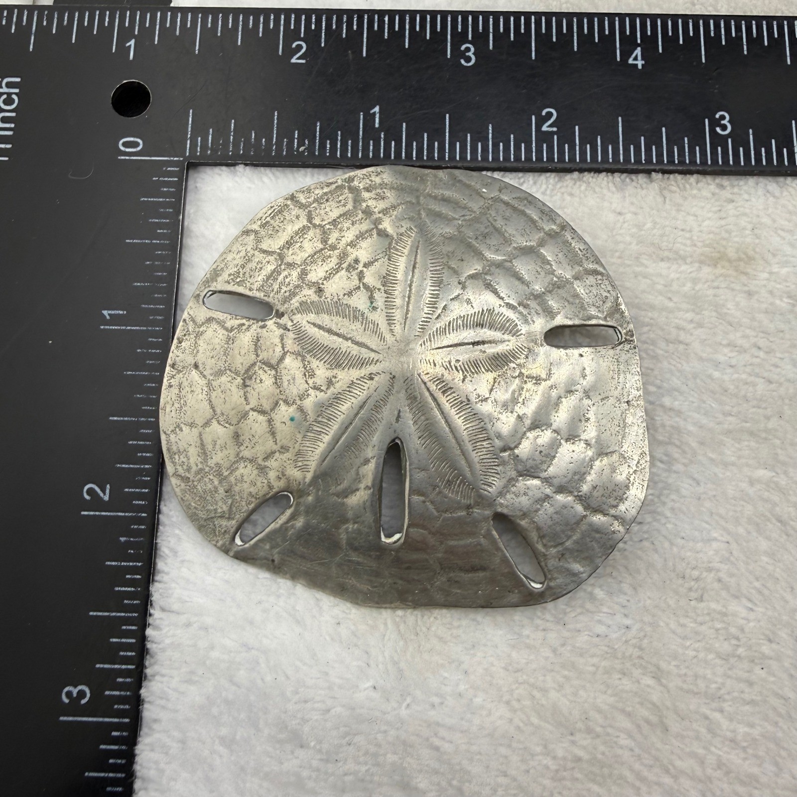Vintage Reed & Barton Pendant Pewter Sand Dollar Coastal Nautical 3in
