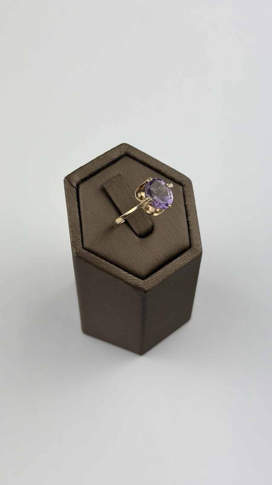 Amethyst 9ct Gold Ring , Vintage And Hallmarked , Yellow Gold