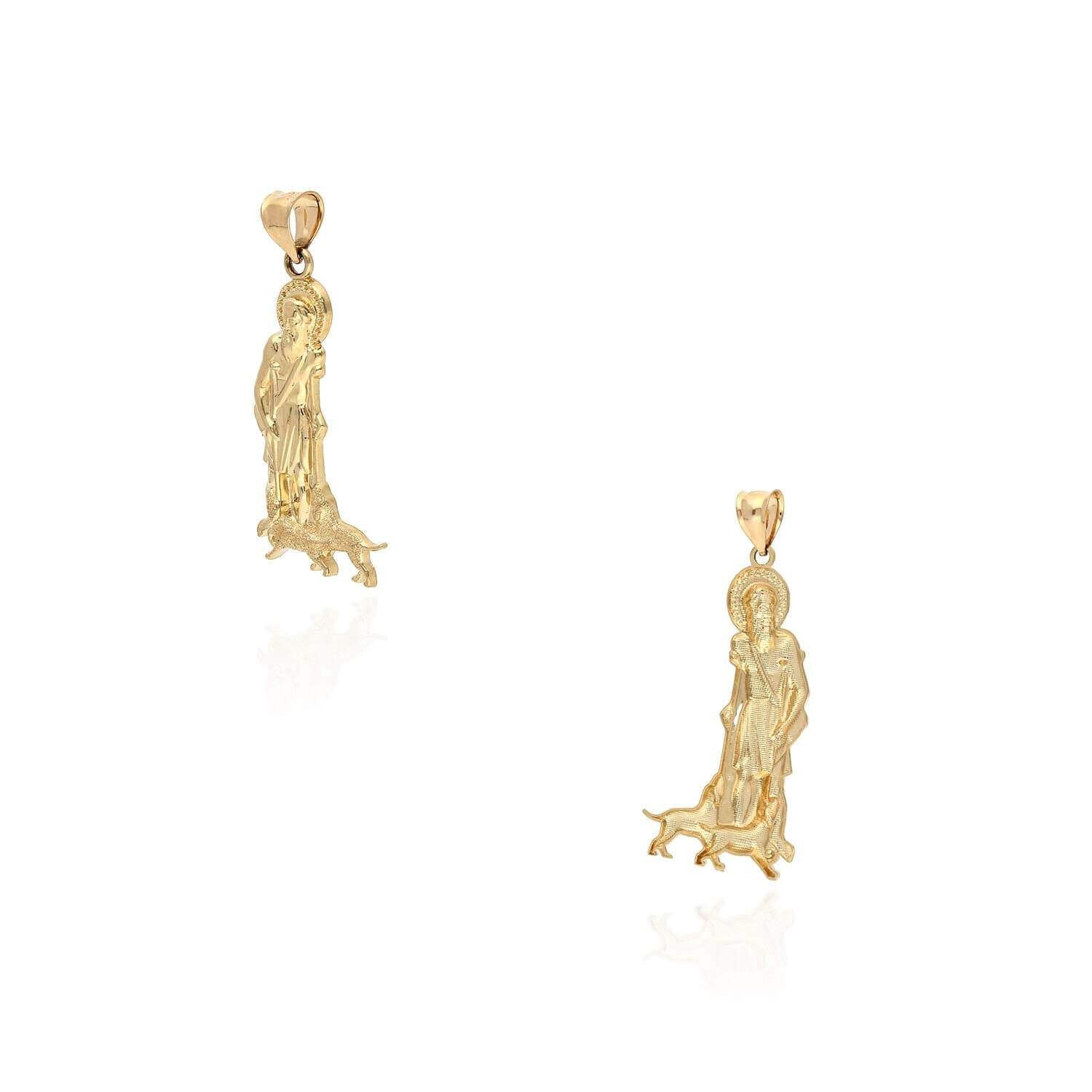 14K Yellow Gold Religious Saint Lazarus Pendant