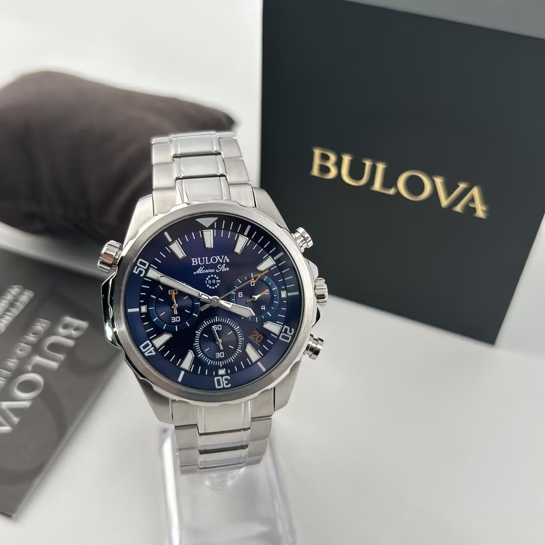 Bulova 96B256 Marine Star Blue Dial Men’s Chronograph Quartz Watch Stainless