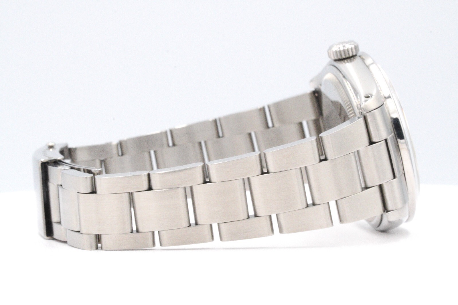 Mens Rolex Date Stainless Steel Watch Engine-Turned Index Bezel Silver Dial 1501