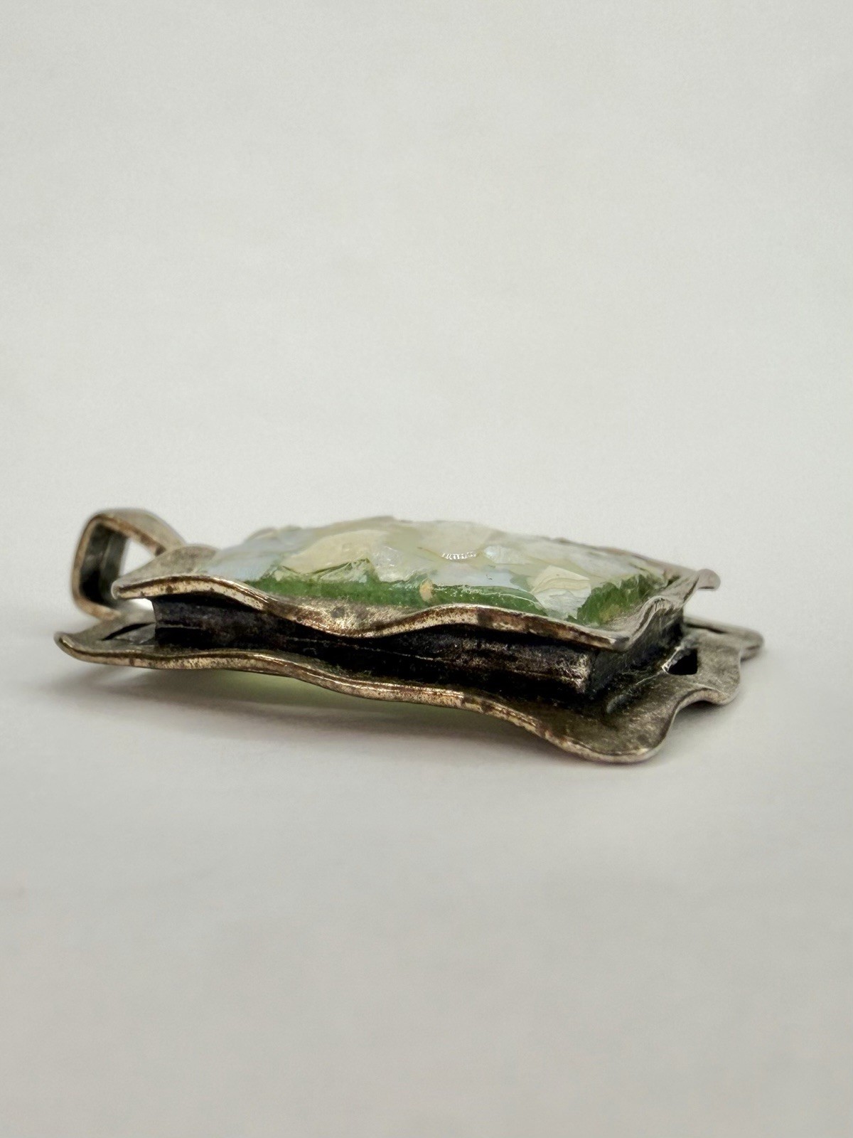 PZ Paz Creations Israel Sterling Silver Roman Glass Pendant