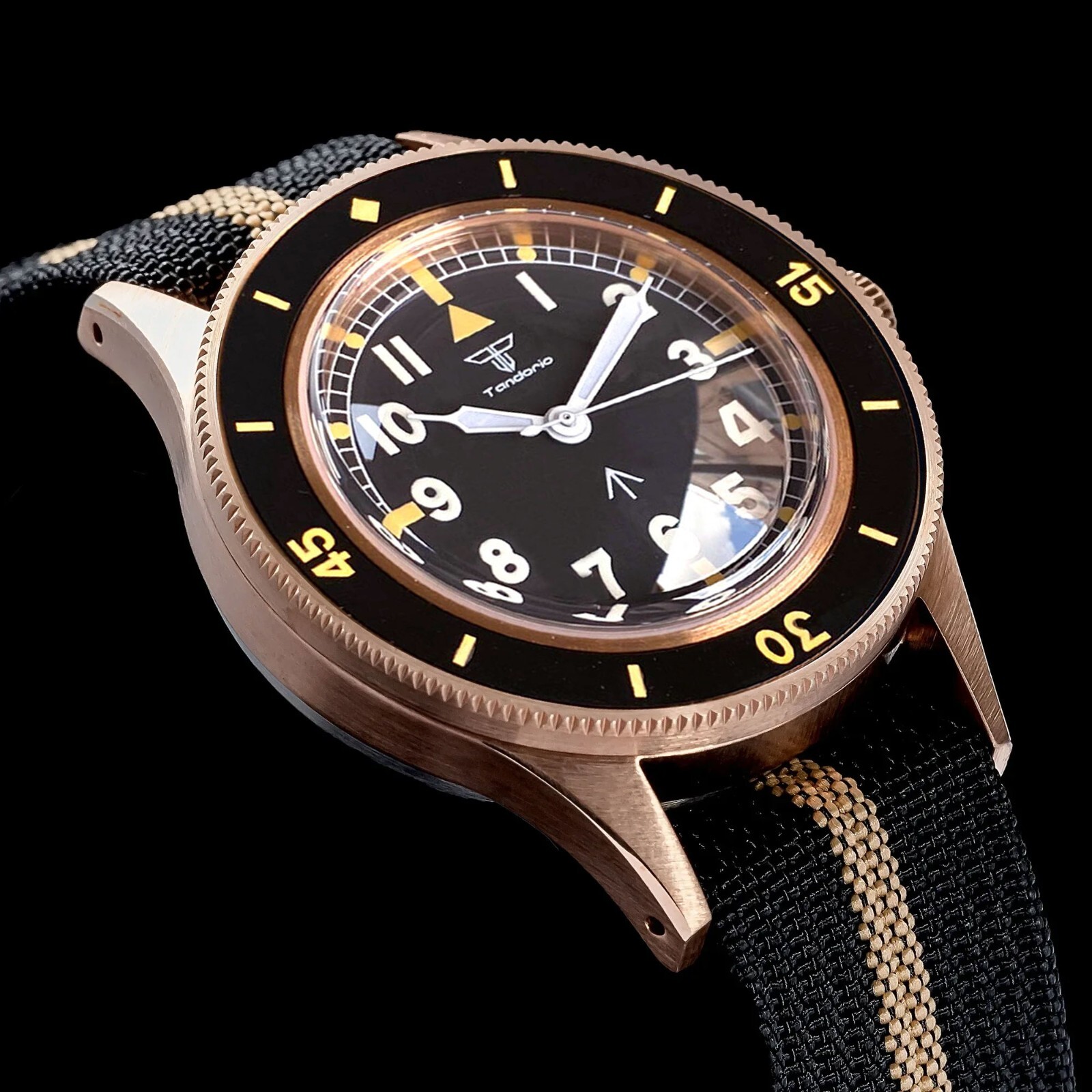 40mm 50-Fathoms Retro CUSN8 Solid Bronze NH35 Dress Men Watch Sapphire 20Bar