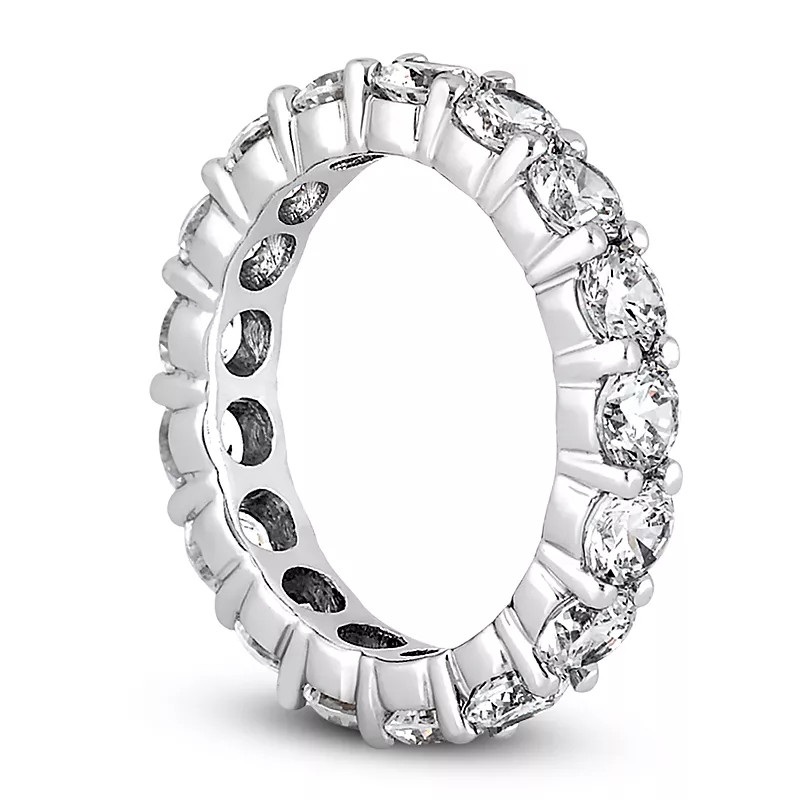 Solid 14K Gold Eternity Wedding Ring Classic 1 Carat Round Natural Diamond F VS2