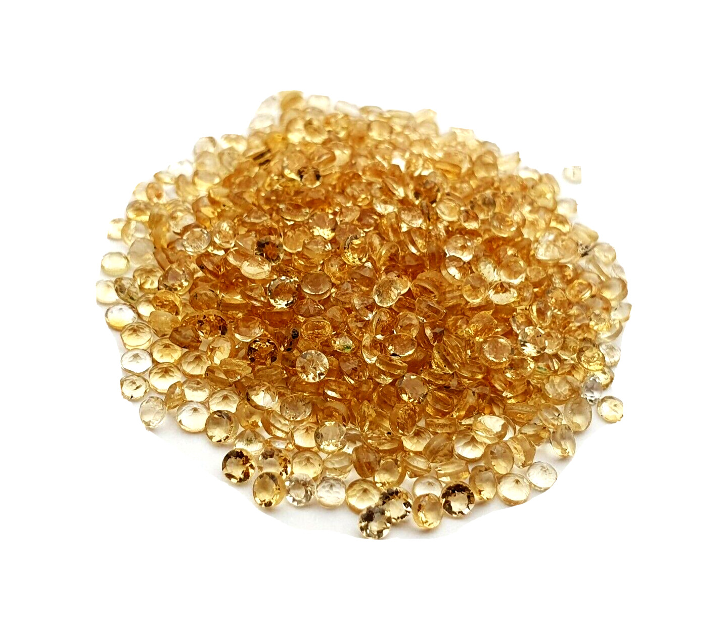 Natural Citrine Round Cut Loose Gemstone Lot 100 Pcs 2 MM
