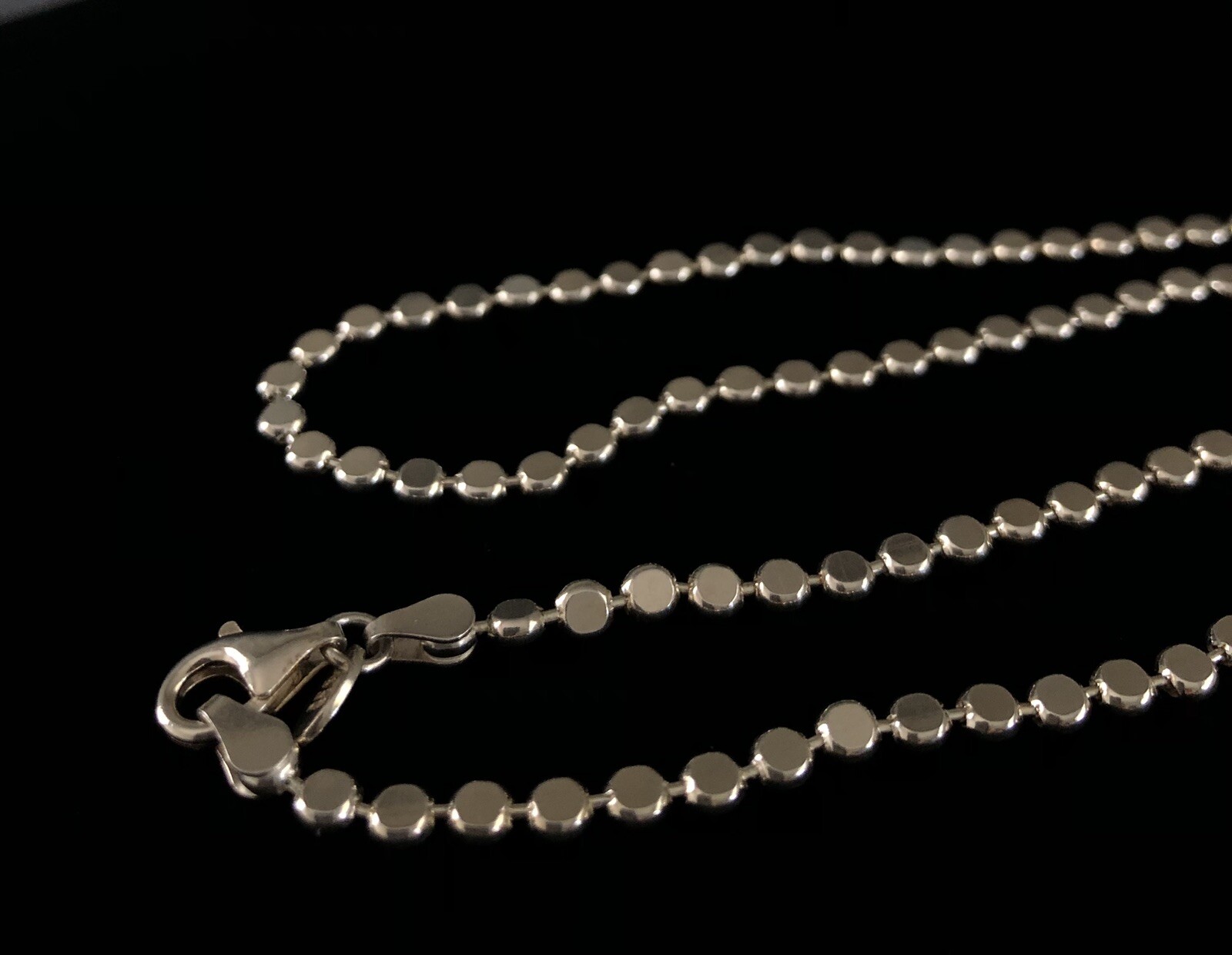Milor Italy 950 Silver Disc Link Necklace 18 11.5g Modern Italian Designer Chain