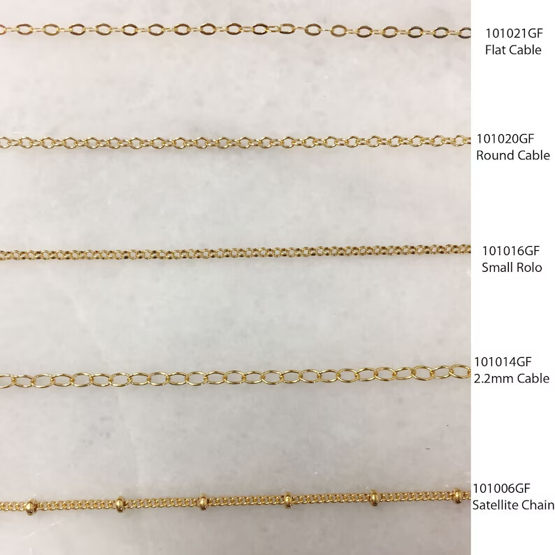 1/20 14K Gold Filled Chain for Permanent Jewelry,Bracelet, Necklaces by the foot