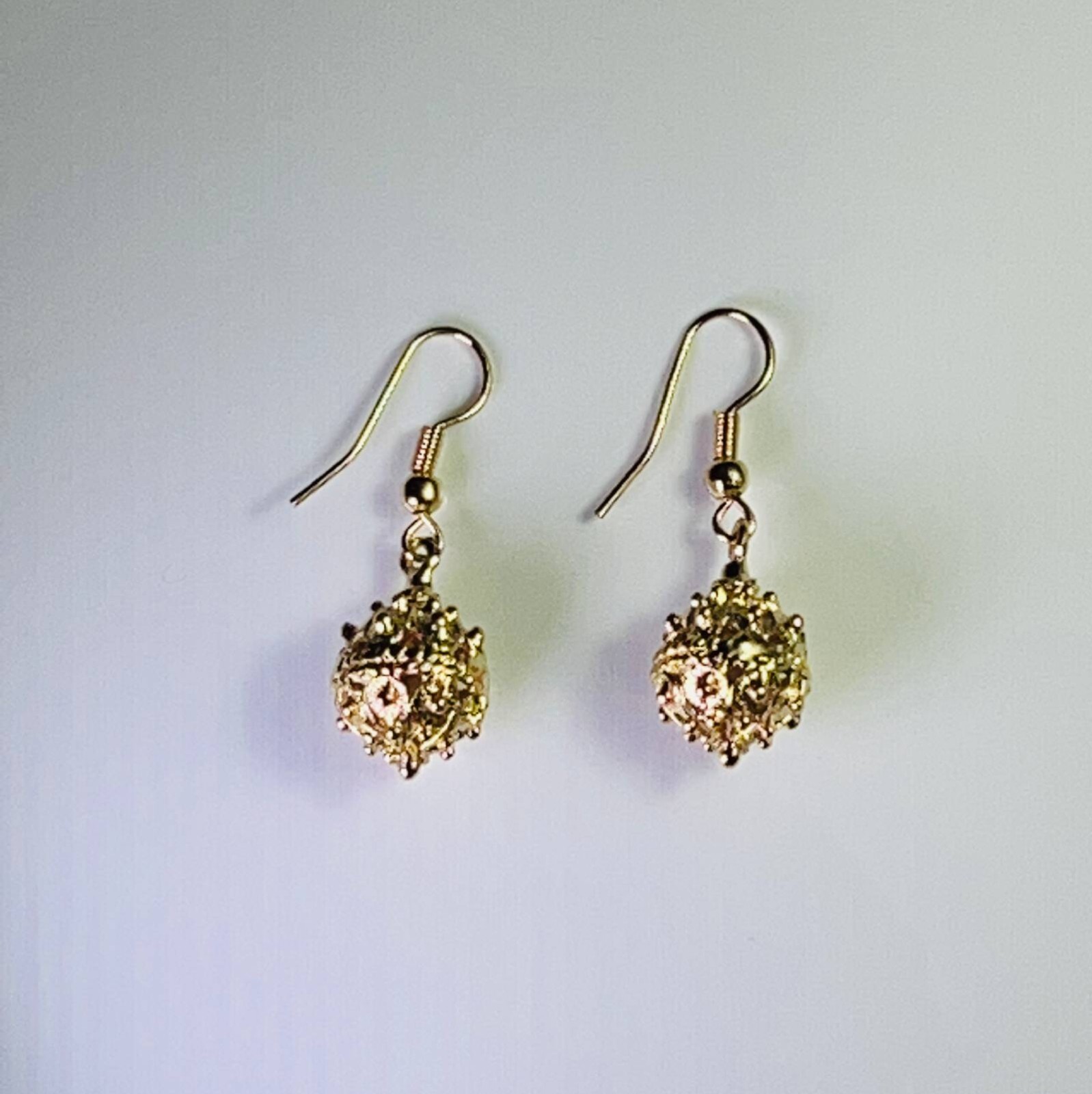 *NEW* Traditional Croatian Handmade Drop Earrings Šibenik Buttons Gold Plated