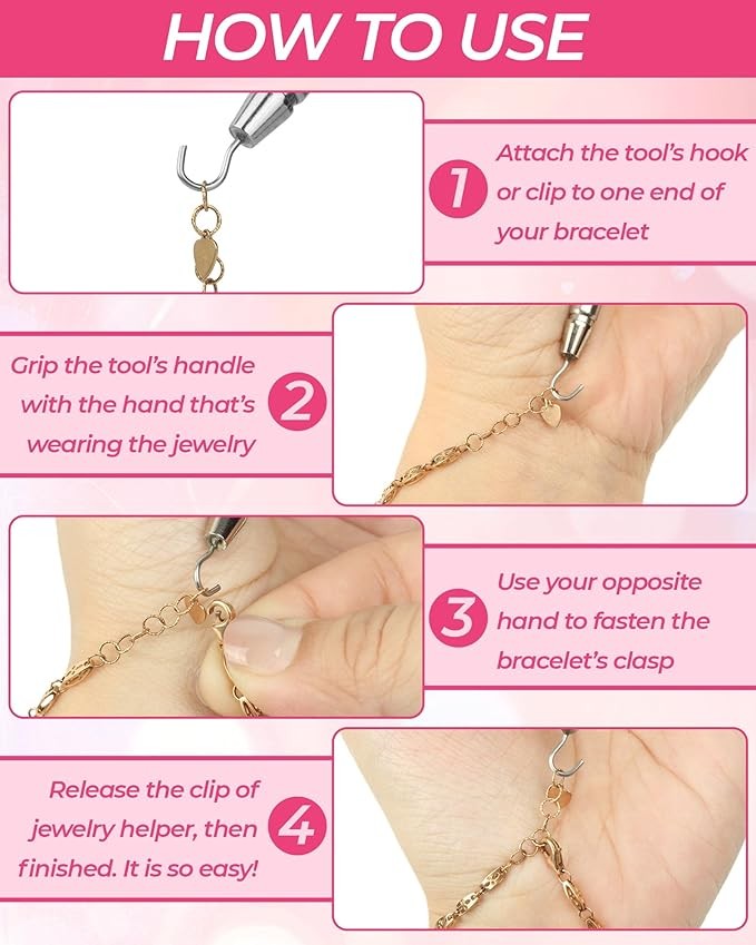 Strong 1-5Pcs Portable Bracelet Fastener Helper for Necklace & Watch Clasps Tool