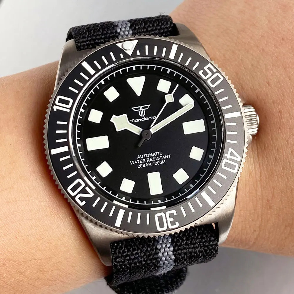 Tandorio 42mm Titanium Tactical Frog Dive Watch NH35/PT5000 Sapphire 20ATM Men