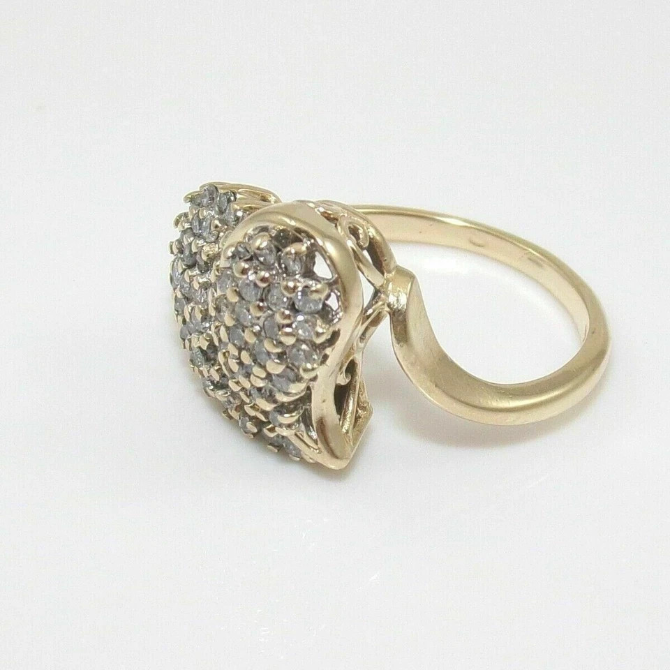 Women’s 1.50 Ct Round Lab Created Heart Cluster Ring 14k Yellow Gold Plated