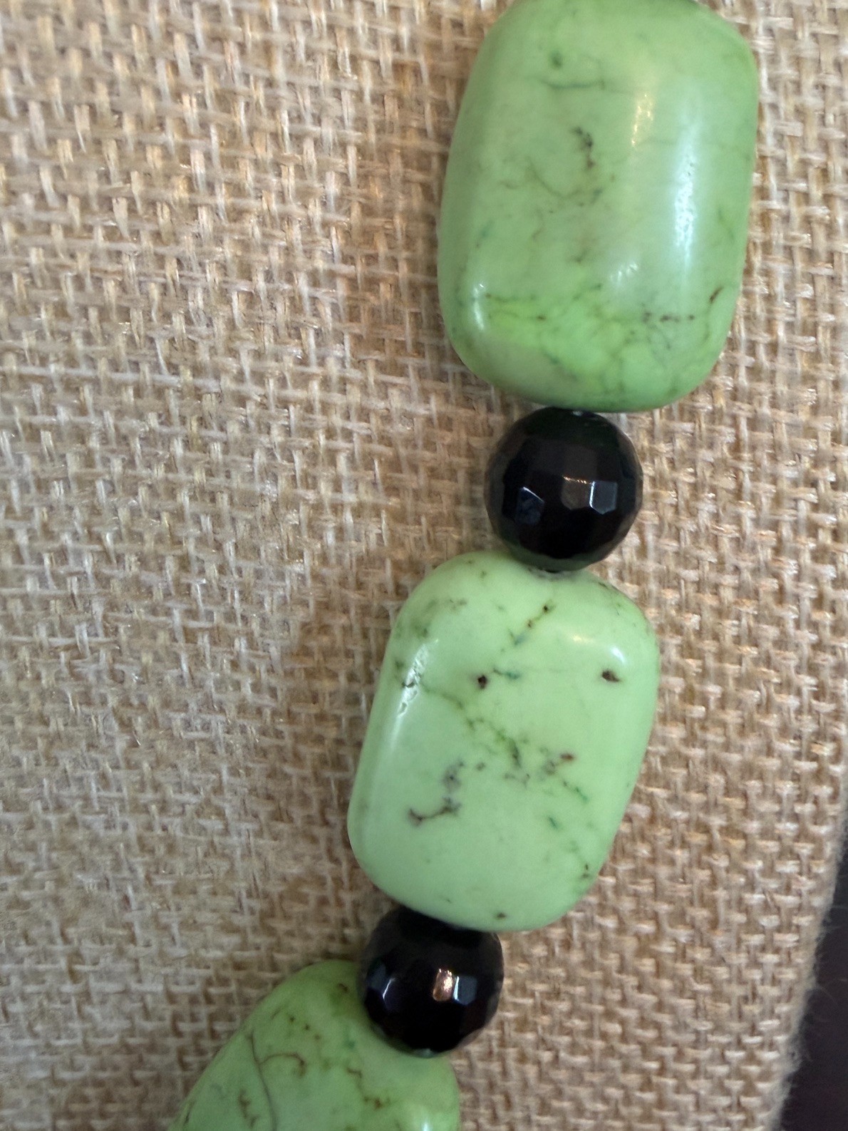 Estate Green Stone Bead Necklace Tests Jadeite/Spinel On Presidium Agate Pendant