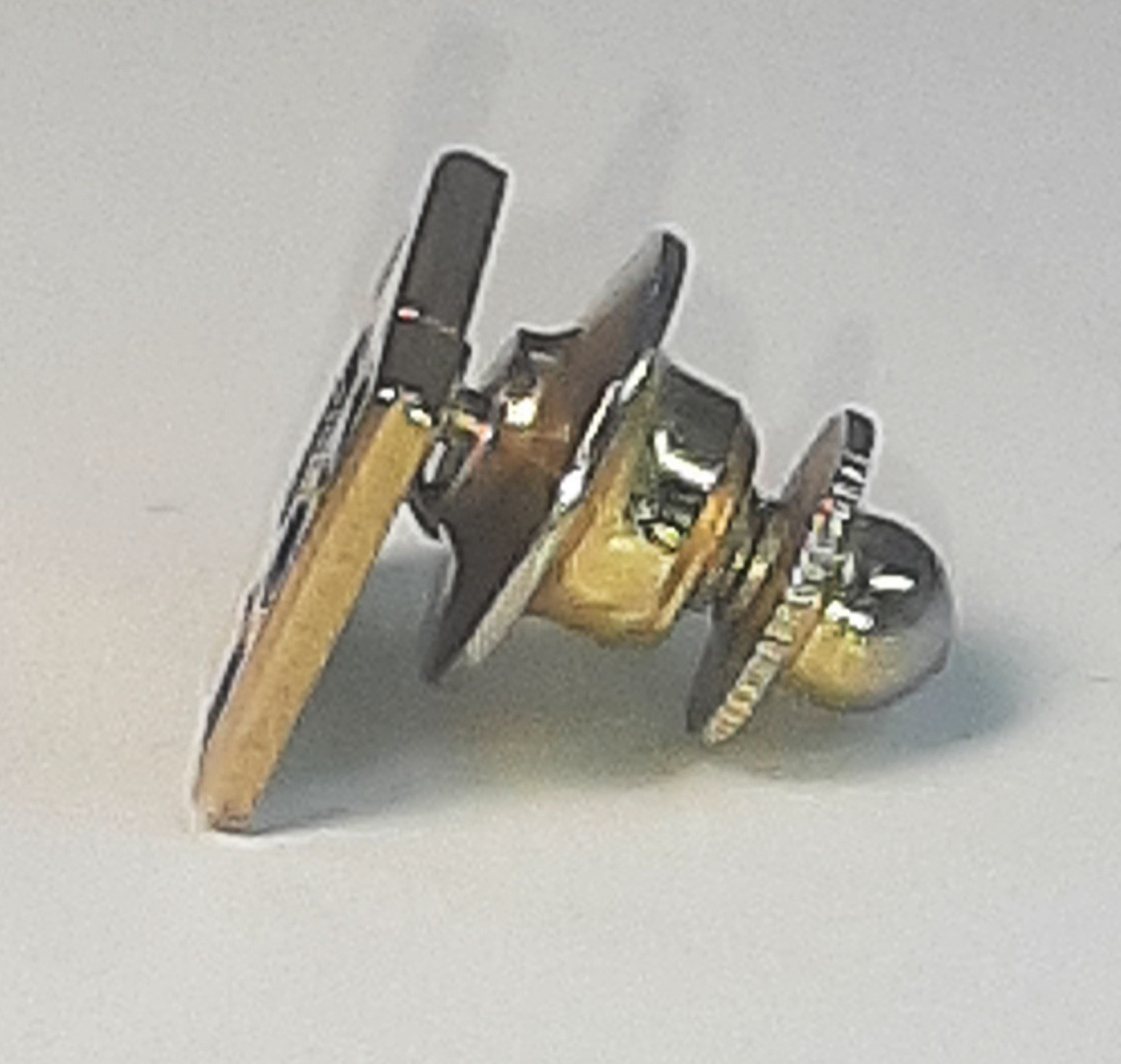 10K Gold Tie tac Pin w 3 Sapphires lapel pin 1/5 10K Vintage