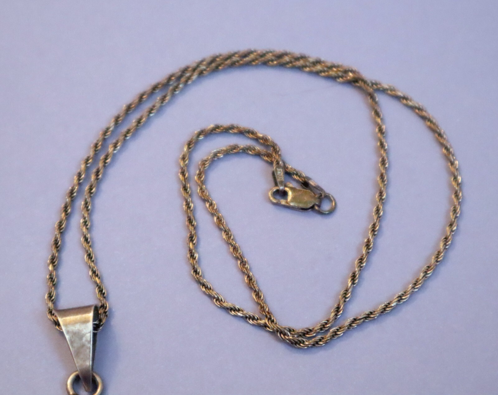 Large Vintage Abalone Shell Pendant Necklace Set Sterling Silver 20.5 in Chain
