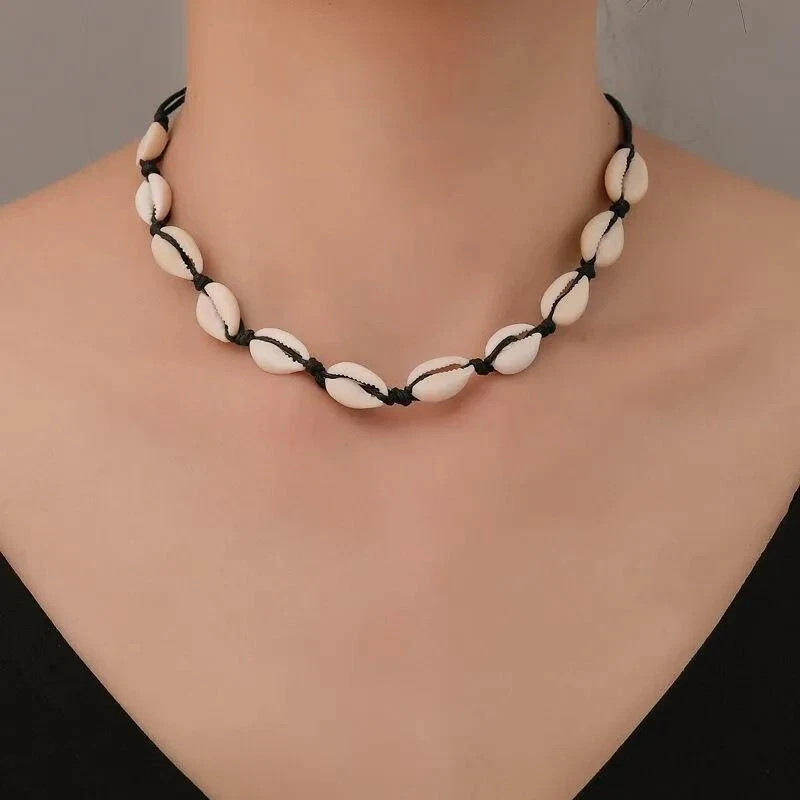 Cowrie Shell Choker Necklace Set for Women – Puka Shell & Seashell Hawaiian