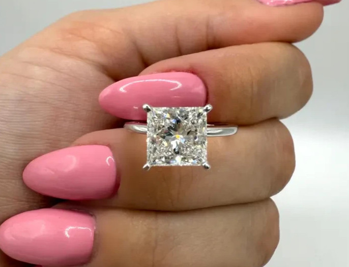 Lab Grown Diamond VS1/EF 1.00 Ct Princess-Cut Engagement Ring 14k White Gold