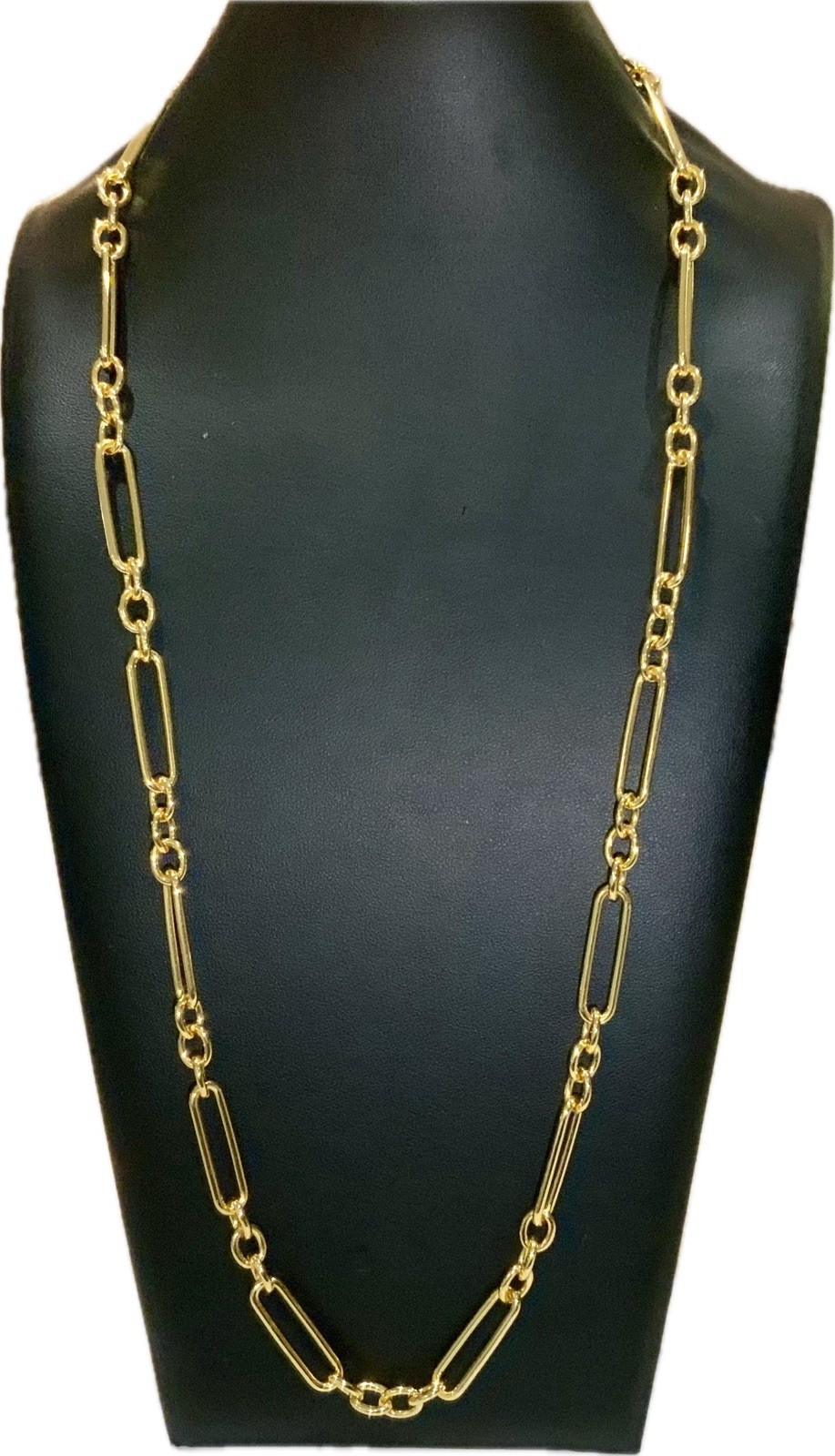Ann Taylor Designer Gold Tone Paper Clip Chain Necklace New With Tags 30 Inches