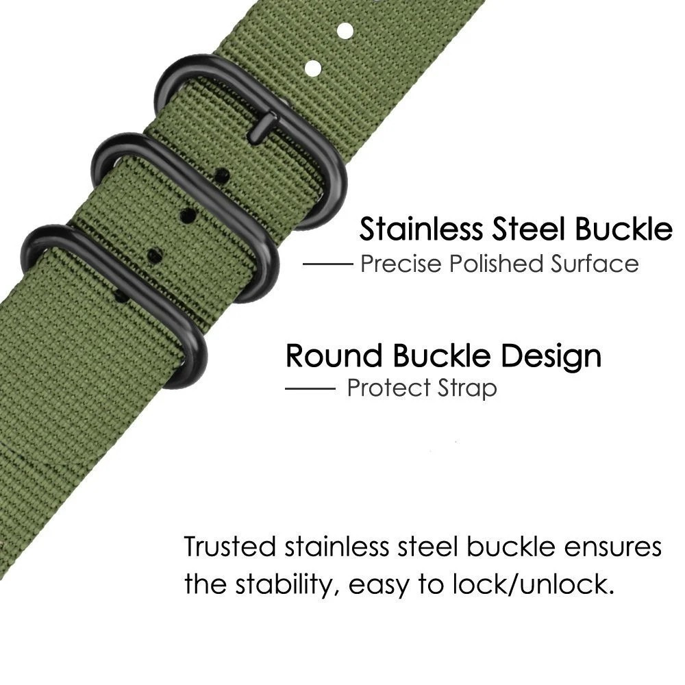 18mm 20mm 22mm Durable Military Woven Nylon Wrist Watch Band Quick Release Strap