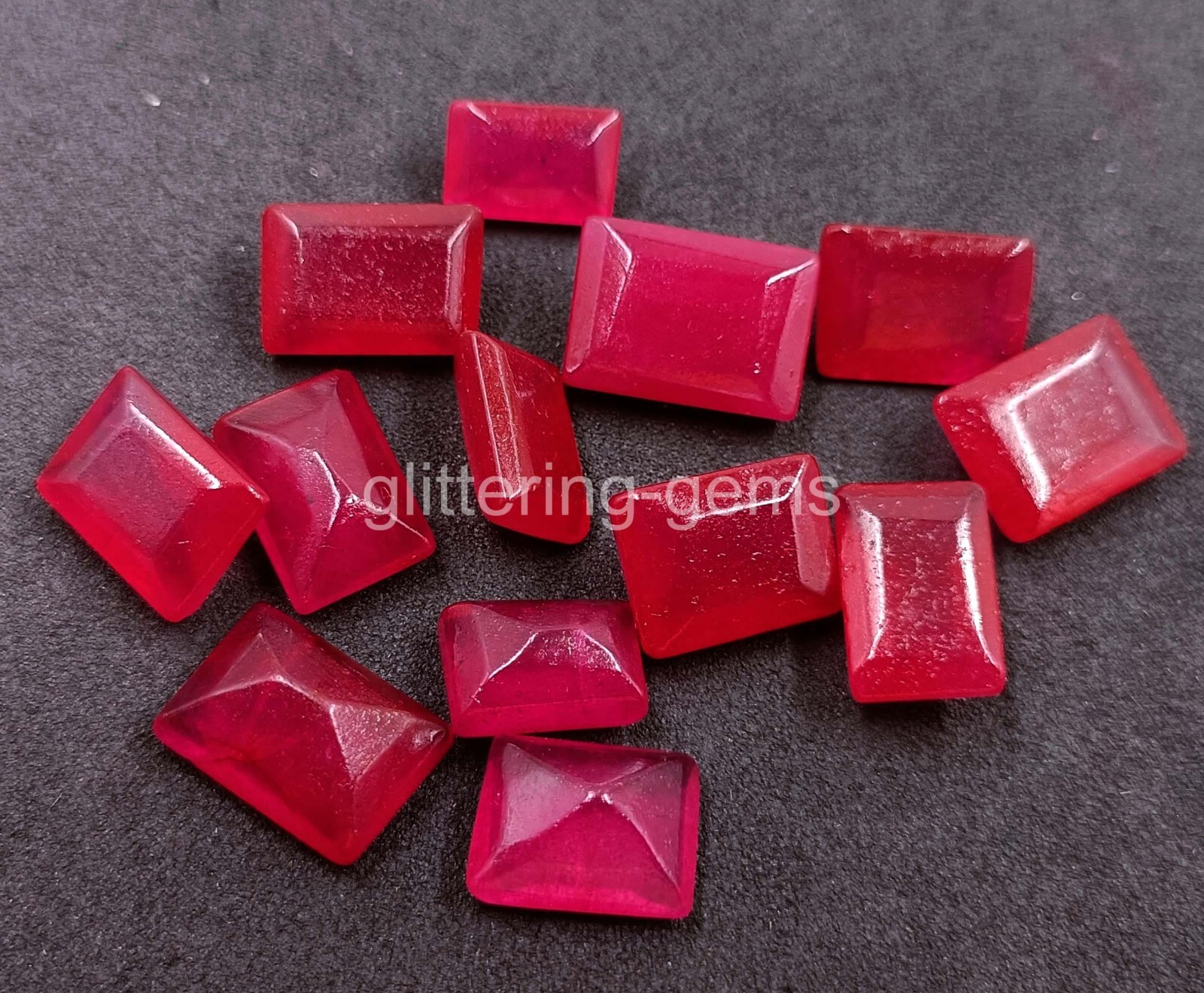 DYED 120 Ct Natural Pink Ruby Lot Emerald Cut Certified IGL Loose Gemstone 5MSZ