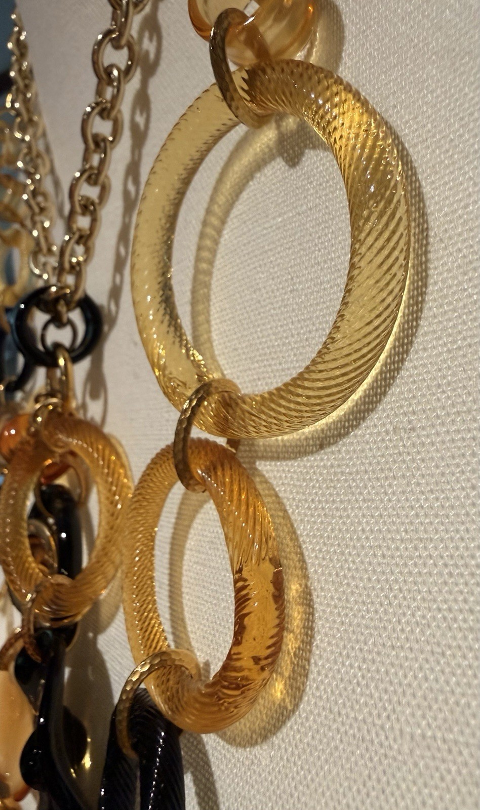 Pair Of Antica Murrina Venezia “Shiva” Italy Glass ESTATE necklaces 24k GP .925