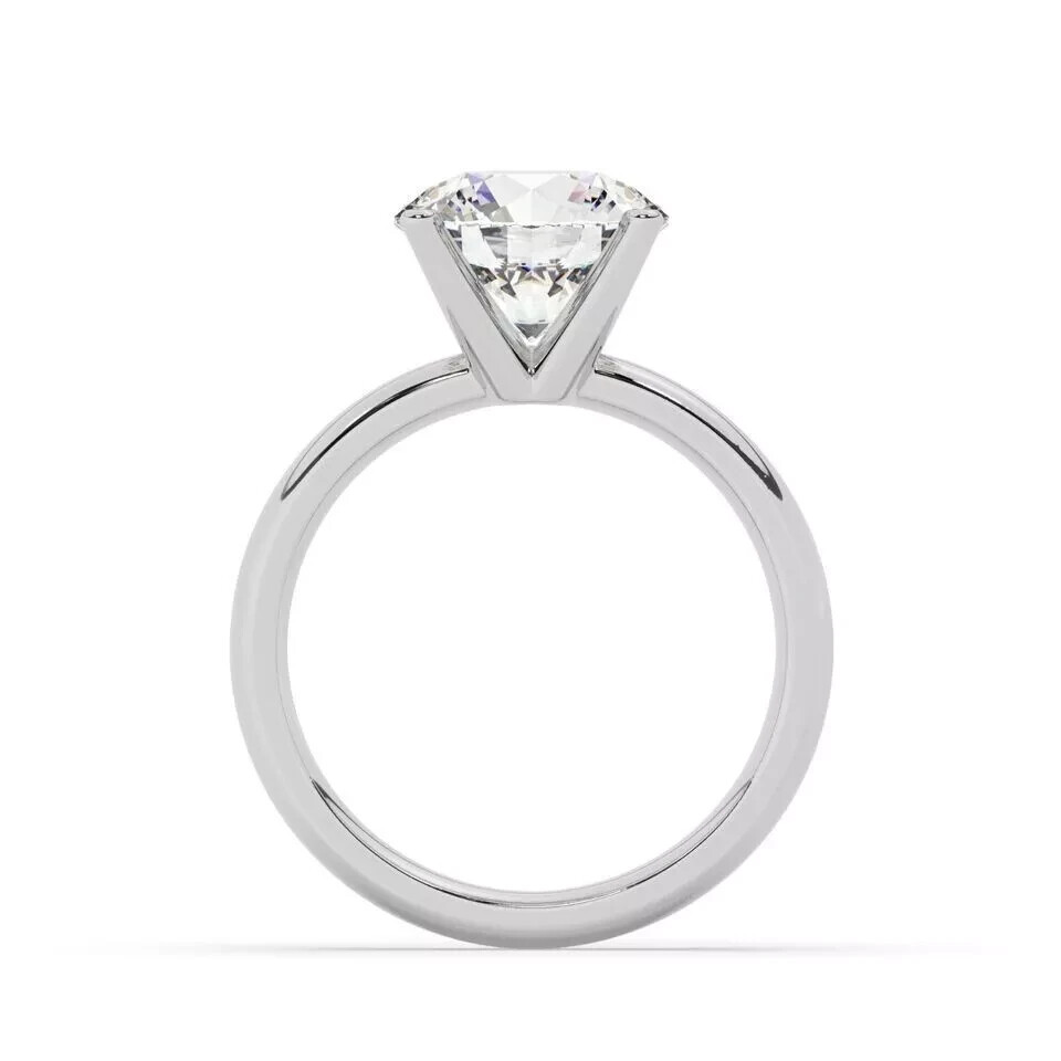 3.03 Carat G VS1 Round Solitaire 14k Yellow Lab Grown Diamond Ring IGI Certified
