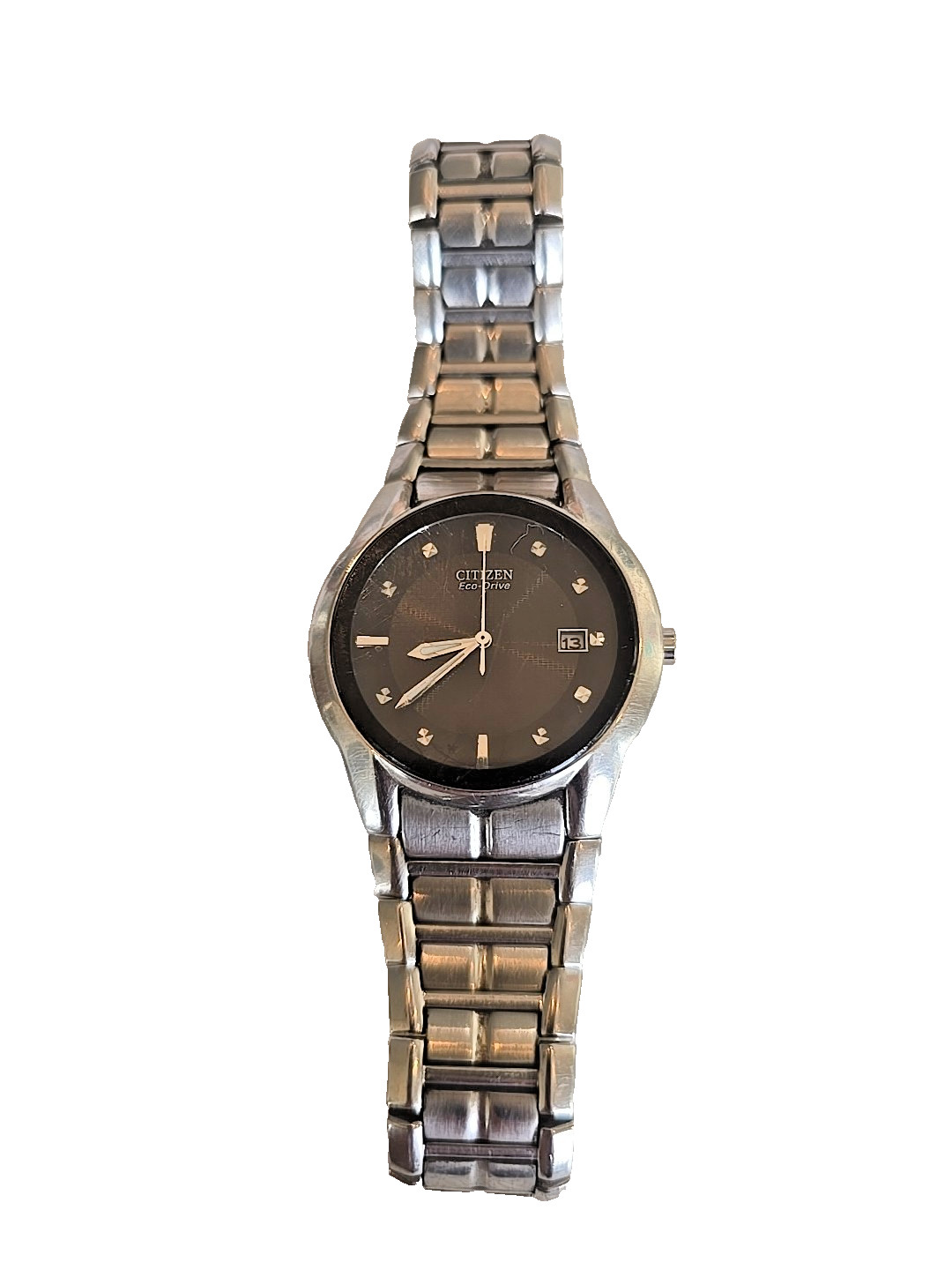 CITIZEN Eco-Drive E111 Men’s Stainless Steel Watch Date Silver Working