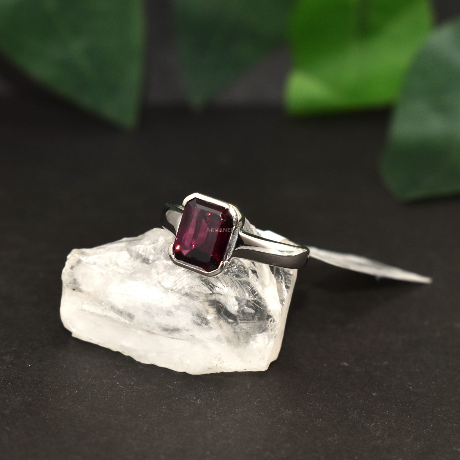 Gorgeous Garnet 925 Sterling Silver Ring Innovative Classic Handmade Jewelry