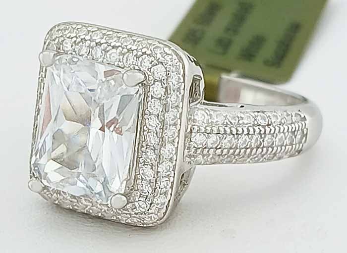 LAB CREATED 3.17 Cts WHITE SAPPHIRE RING SOLID .925 STERLING SILVER – NWT