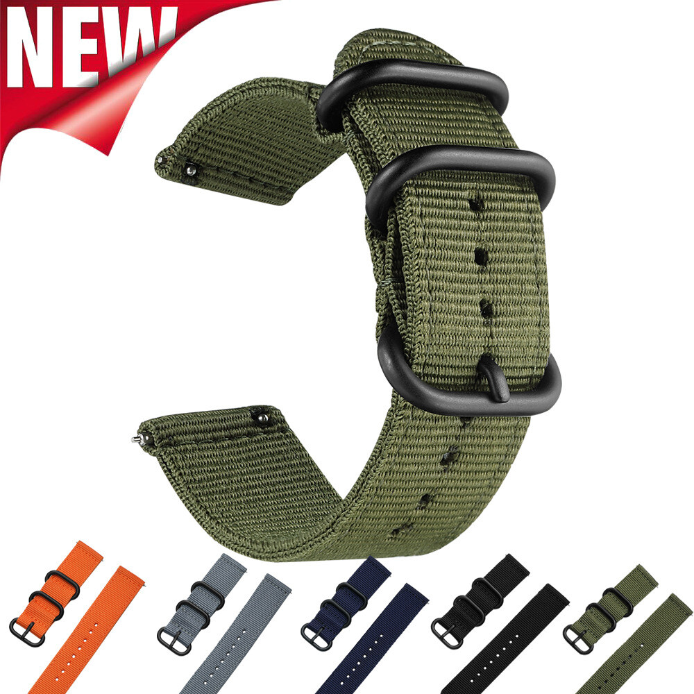 Thicked Nylon Canvas Watch Band Quick Release Sport Strap18/20/22/24mm Universal