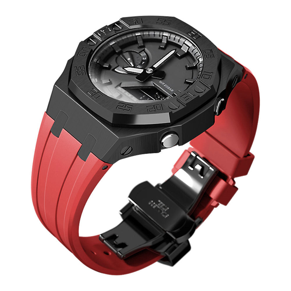 Premium Stainless Steel Case + Silicone Strap AP Mod Kit Set for G-Shock GA-2100