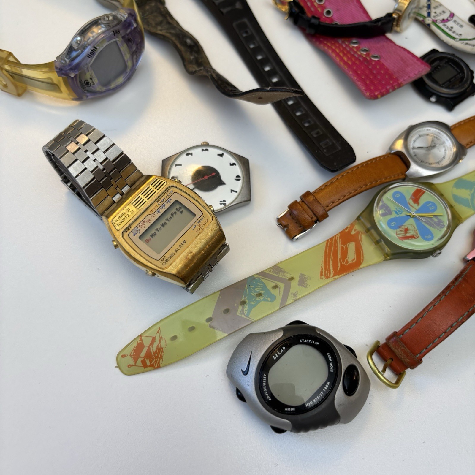 Vintage Untested Quartz Watch Lot – Swatch Casio Fossil Anne Klein Cross Guess
