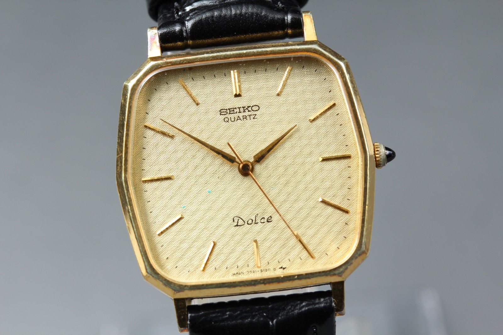 [Exc+5] SEIKO Dolce 7731-5120 29mm Gold Dial Quartz Men’s Vintage Watch JAPAN