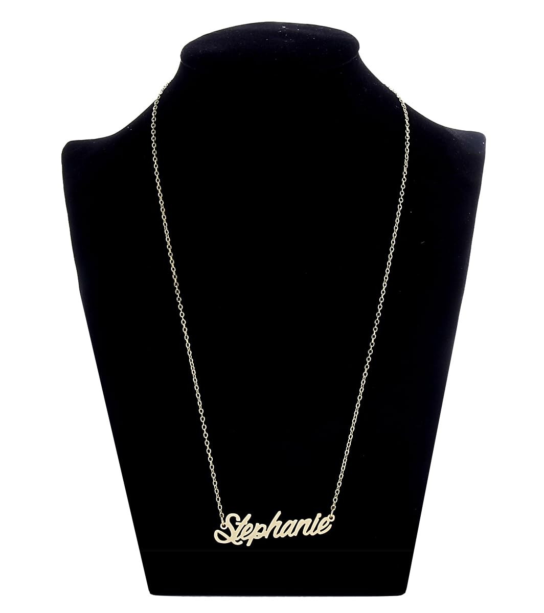 Personalized Monogram Necklace 18k Gold Plated Stainless Steel Gift for Her
