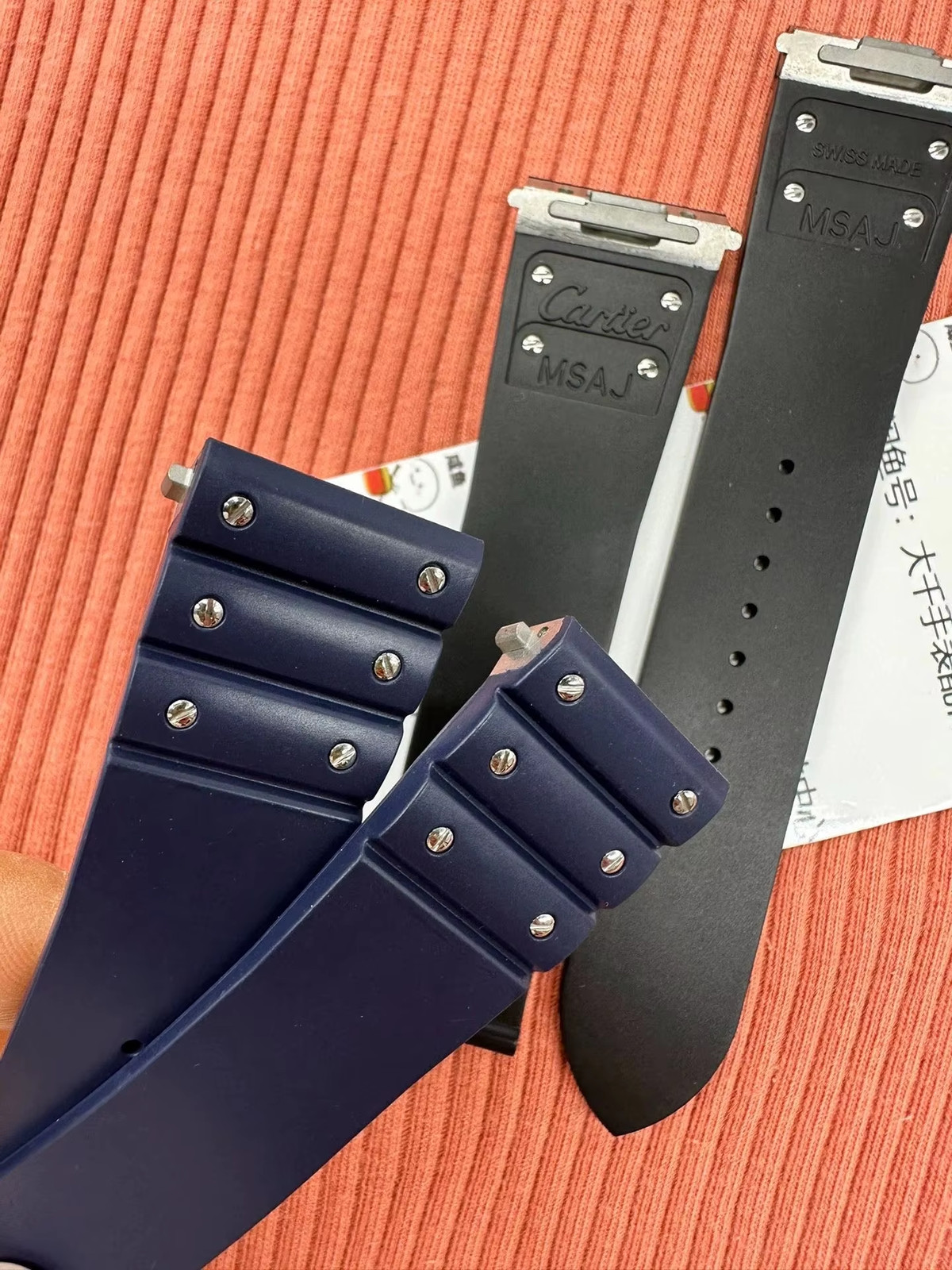 21 mm FKM Fluoro Rubber Strap Fits Cartier New Santos Quick Release