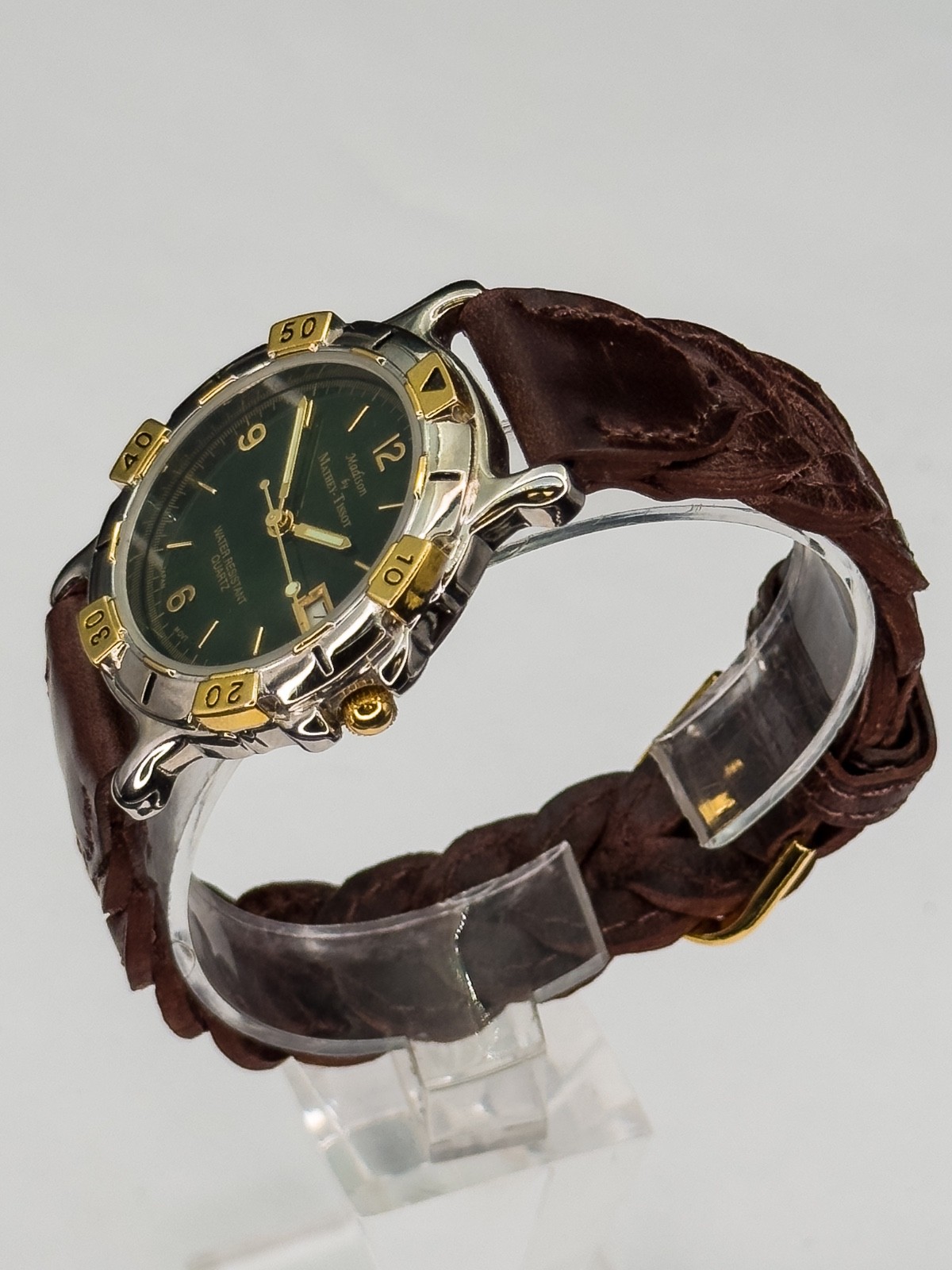 Vintage Madison by Mathey-Tissot Watch Green Dial Two-Tone Ref 9127 V377