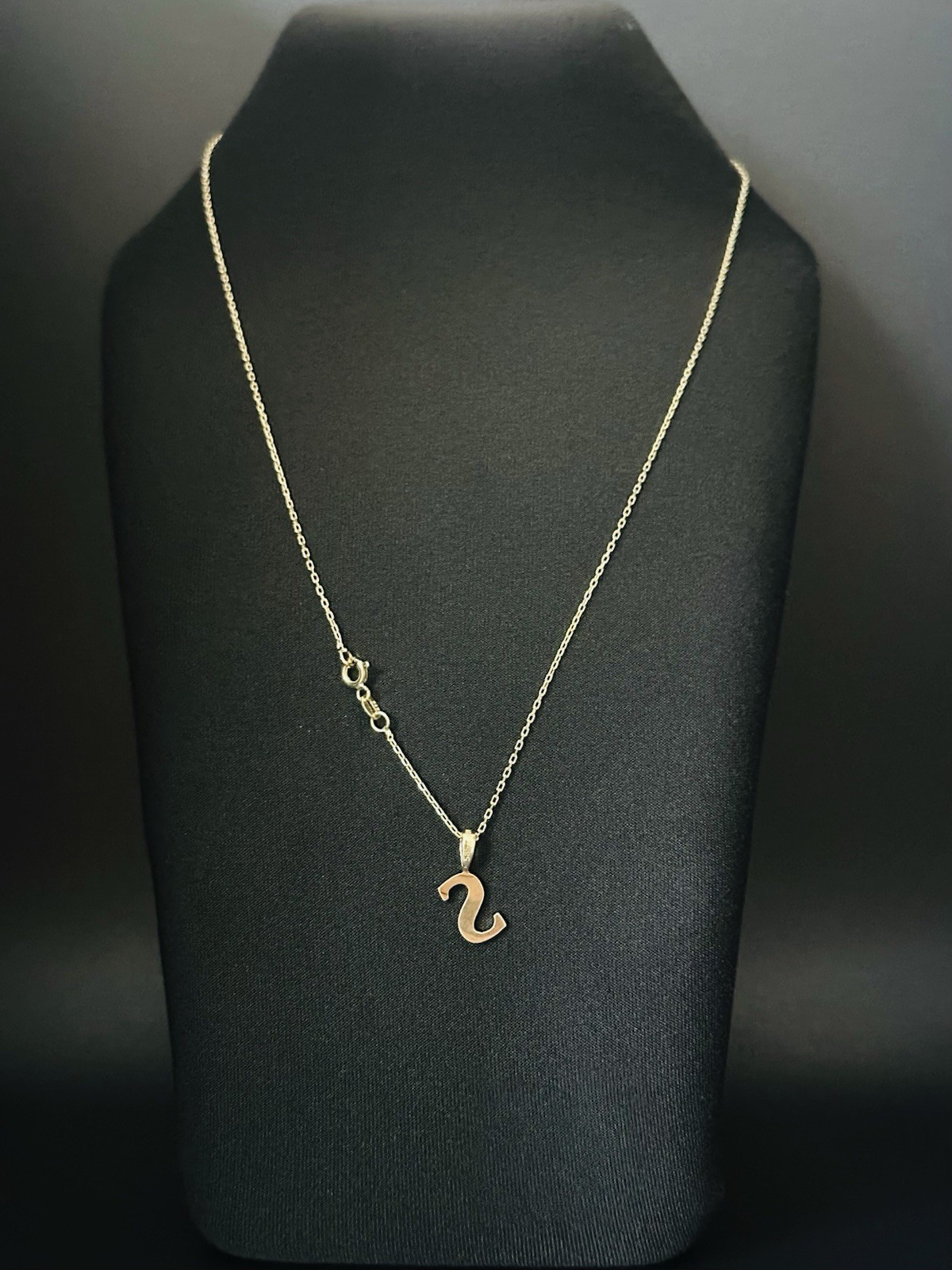 1mm,14K Solid Yellow Gold [S] Initial Necklace 18” Forze Chain 2.00g Stamped 585