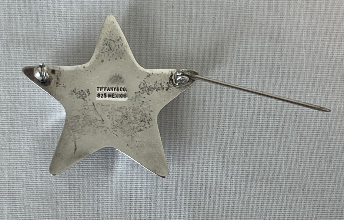 Tiffany & Co. Sterling Silver Puffy Star Brooch Celestial Theme Mexico 925
