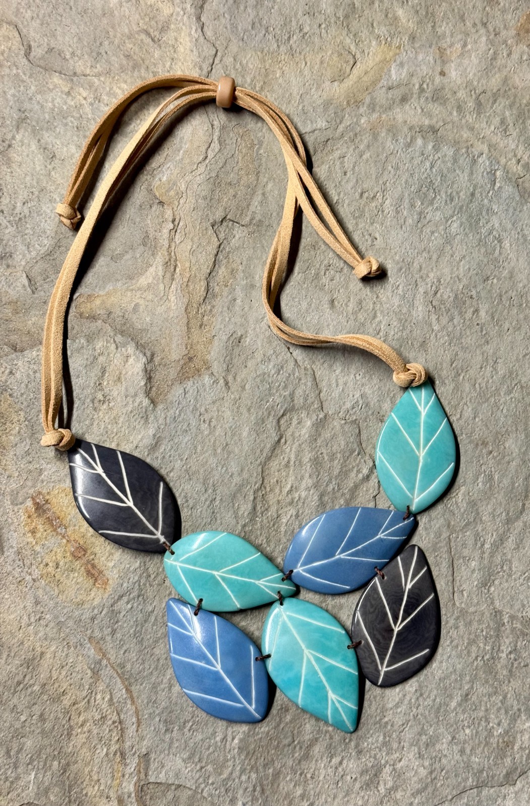 TAGUA NUT “SAMIRA” NECKLACE ORGANIC ARTISAN HANDMADE BOHO STATEMENT JEWELRY NEW