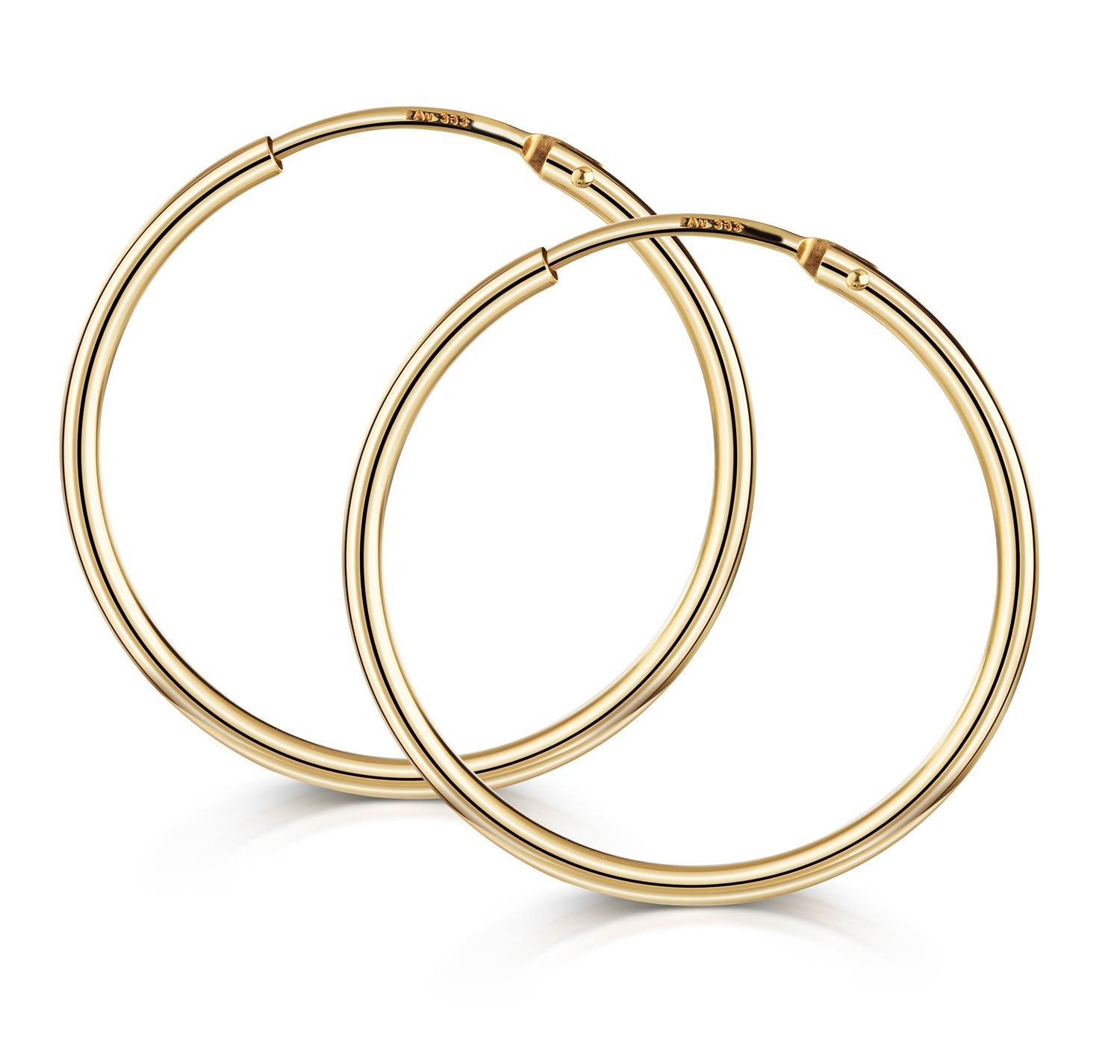 hoop earrings 25mm 333 gold hinge