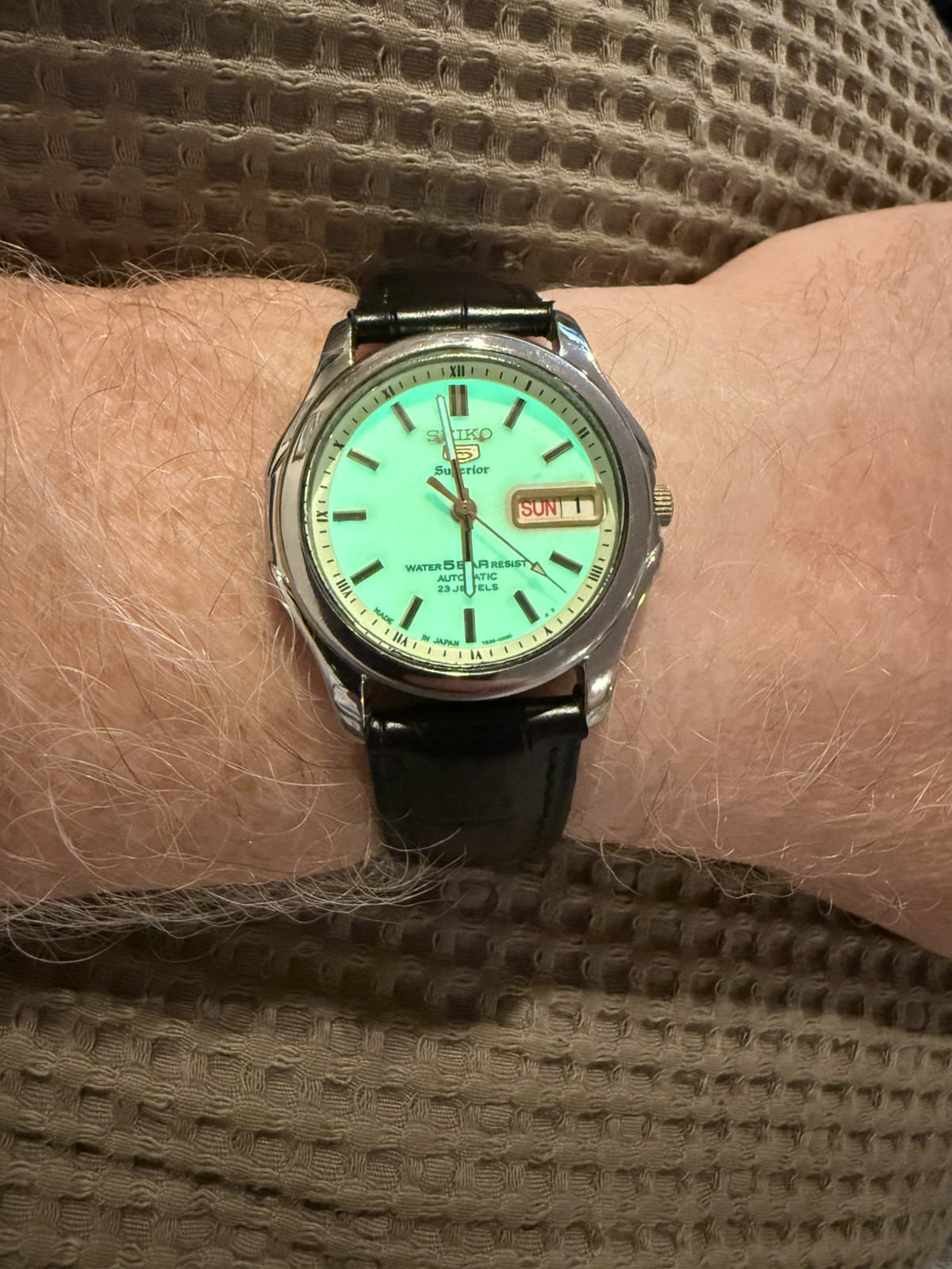 Boxed Seiko 5 Superior 7S36-0030 Luminous Dial very nice. Returns accepted