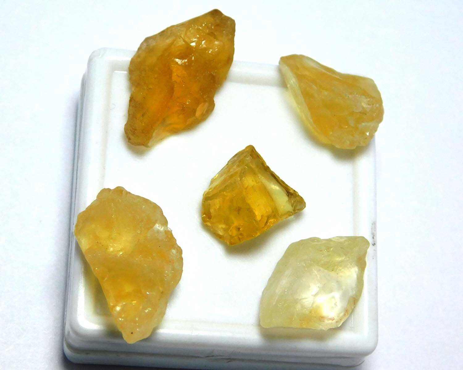 Yellow Citrine Rough Loose Gemstone 54.0 Carats 100% Natural 5 Pcs Lot.CR34.