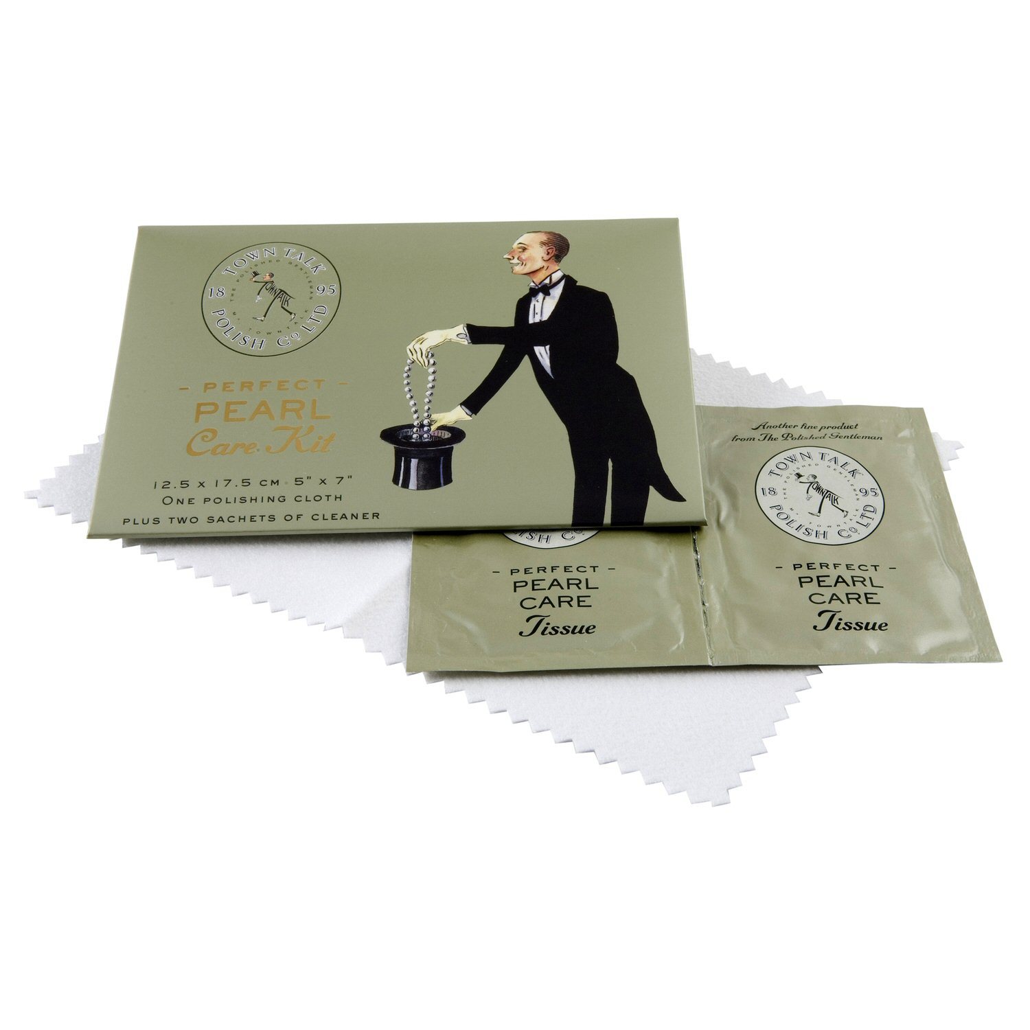 Town Talk Perfect Pearl Jewelry Care Kit – Polishing Cloth & 2 Sachets