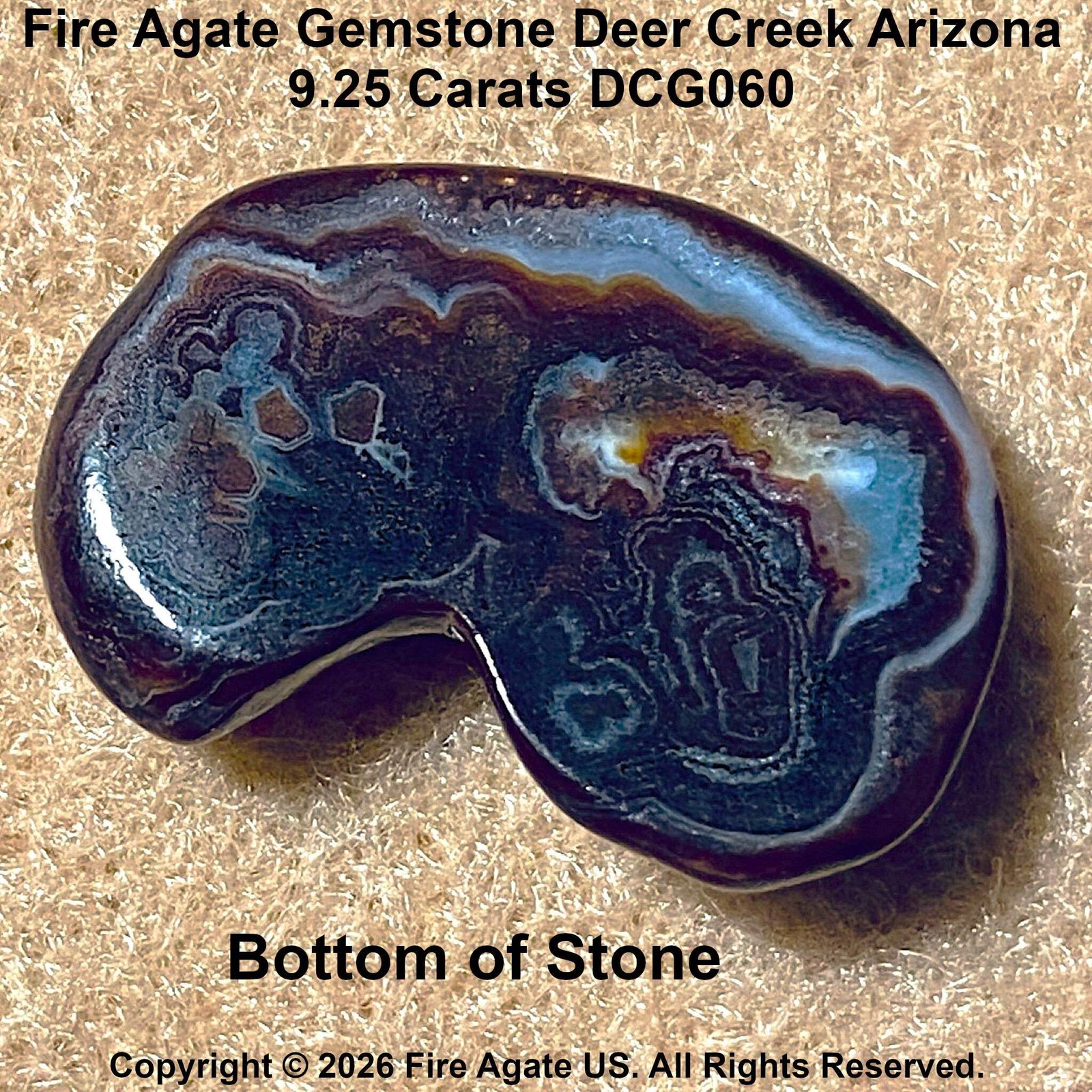 Fire Agate Gemstone Deer Creek Arizona 9.25 Carats DCG060