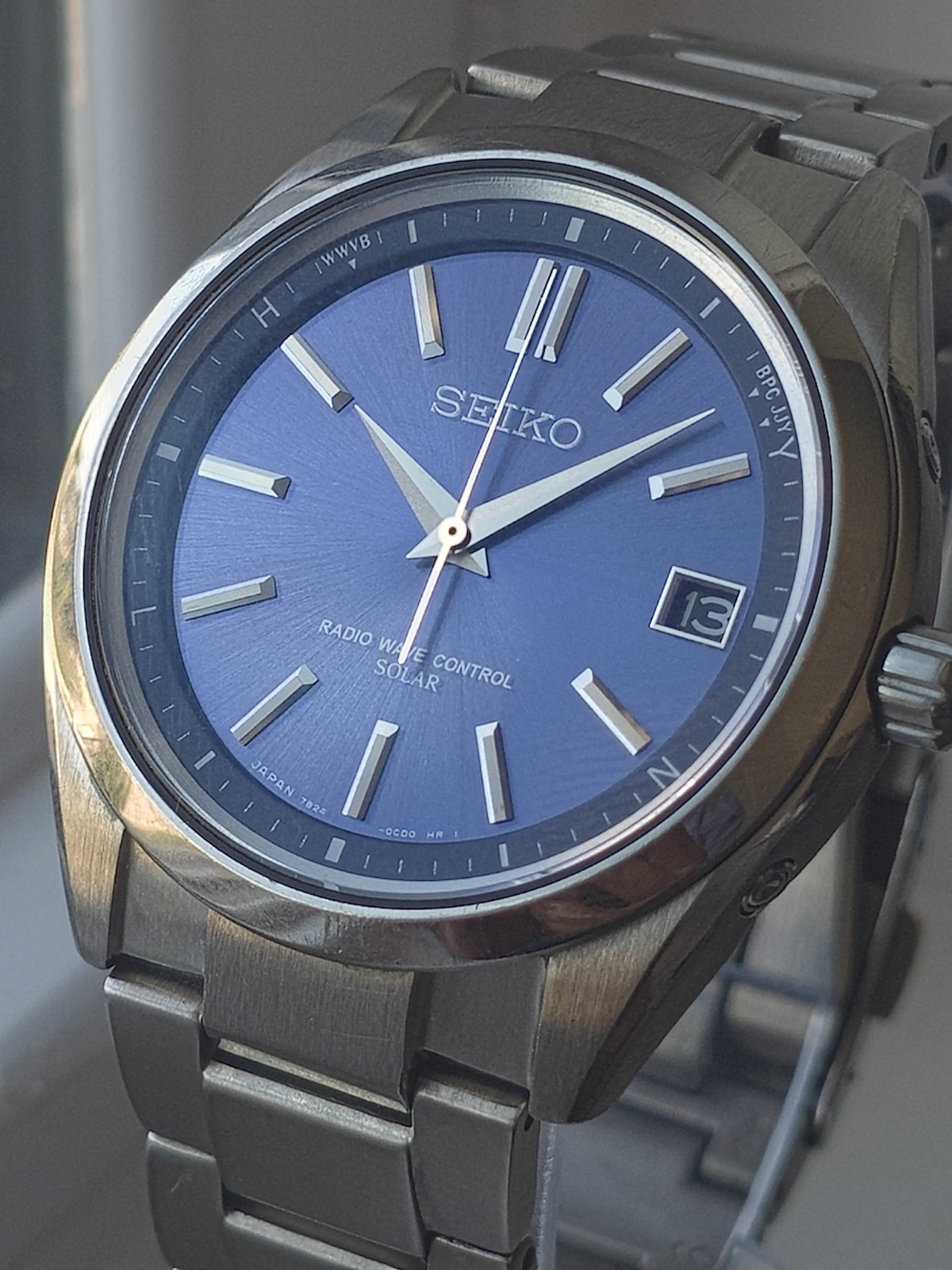 Seiko Brightz SAGZ081 JDM Solar Radio Titanium Blue Dial 39mm – US Seller