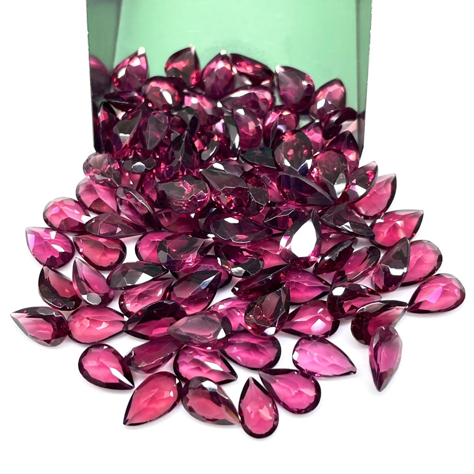 20 Pcs Natural Rhodolite Garnet 7x5mm Pear Cut Loose Untreated Gemstones