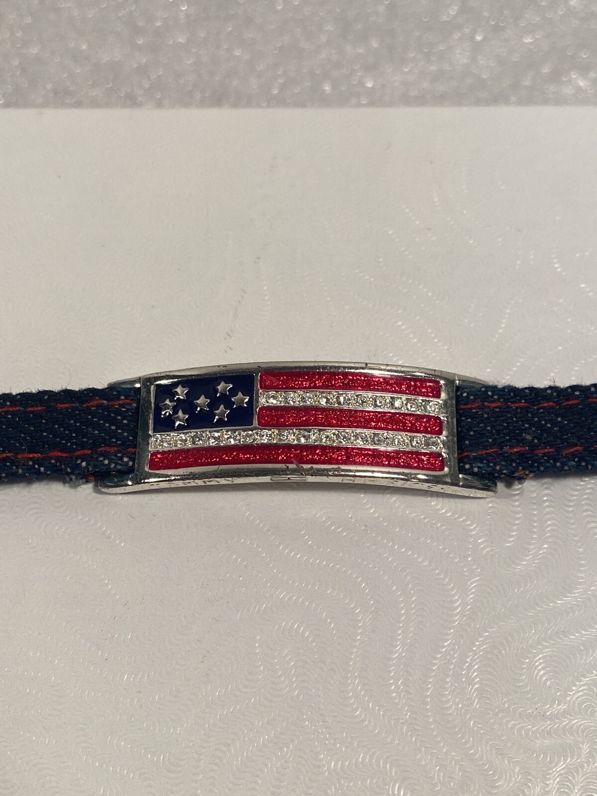7″ Studded USA Flag Bracelet – Classic Tommy Hilfiger with Denim Strap. #5
